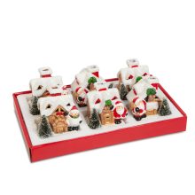 Karácsonyi LED-es házikó - 3 féle - 8 x 6 x 8,5 cm