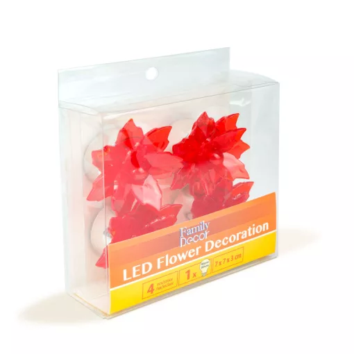 LED-es virág dekoráció - elemes - 4 db / csomag