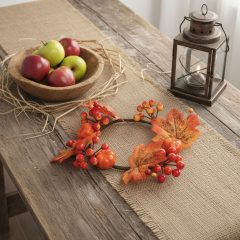 Őszi dekoráció - juharlevél koszorú - 22 cm