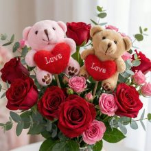 Leszúrható dekoráció - maci - 59 x 4 cm - 6 féle