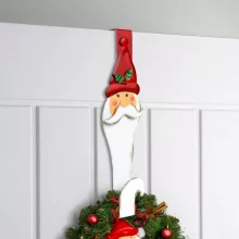 Karácsonyi kopogtató, ajtódísz tartó - fém - mikulás - 38 cm