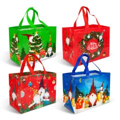 Karácsonyi ajándéktáska - 31 x 25 x 17 cm - 4 féle