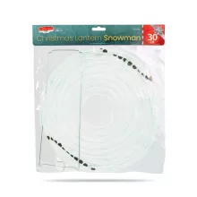 Karácsonyi lampion - hóember - papír - 30 cm