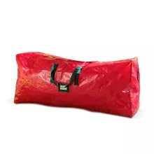 Műfenyő tároló táska - szőtt PVC - piros - 165 x 38 x 76 cm