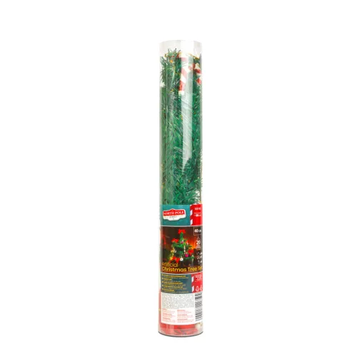 Műfenyő szett - 40 cm műfenyő + 20 db dísz - zöld - műanyag