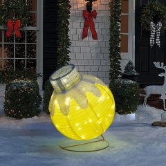   Világító dekoráció - gömbdísz - 60 LED - 60 x 83 cm - arany - 100-200V AC