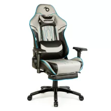Gamer szék párnával - szürke/fekete/kék - 84 x 52 / 48 x 50 cm