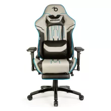 Gamer szék párnával - szürke/fekete/kék - 84 x 52 / 48 x 50 cm