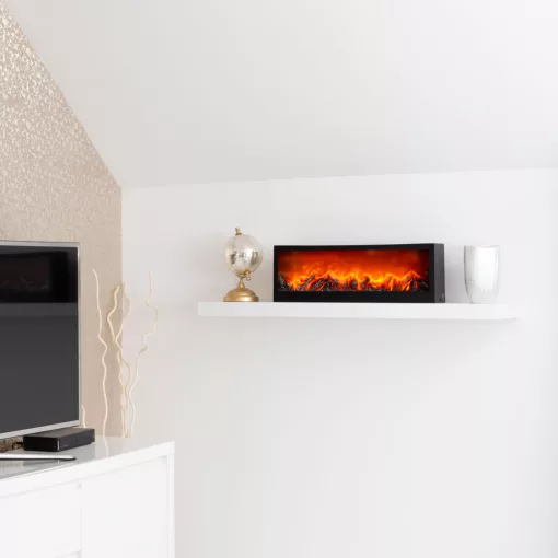 Kandalló LED-es lánghatással - elemes / USB-s - 60 x 10 x 20 cm