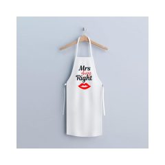   Konyhai kötény - "Mrs. Always Right" felirattal - 80 x 70 cm - 200 gsm