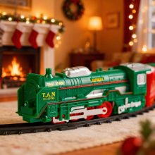 Karácsonyi kisvasút - világít - elemes - 3 féle pálya