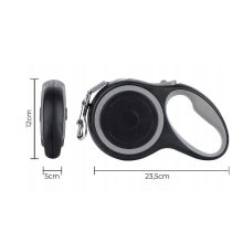 Póráz - 8 m - fekete / szürke