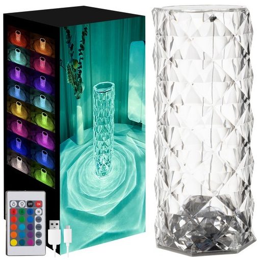 Rózsa hatású RGB LED-es lámpa - akkumulátoros - akril - USB