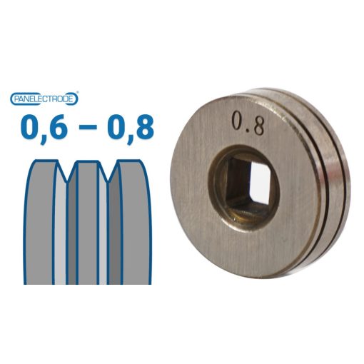 25x7,25x7,2 mm V profilú huzalelőtoló görgő: 0,6-0,8 (MIG/MMA 160 D; MIG/MMA 160 SYN)