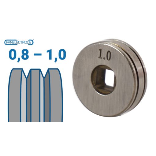 25x7,25x7,2 mm V profilú huzalelőtoló görgő: 0,8-1,0 (MIG/MMA 160 D; MIG/MMA 160 SYN)