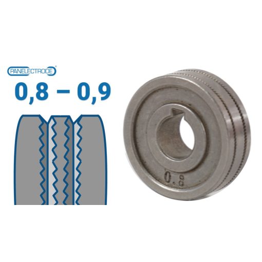 30x10x10 mm Recézett profilú huzalelőtoló görgő: 0,8-0,9 (MIG/MMA 200 D; MIG/MMA 200 LCD)