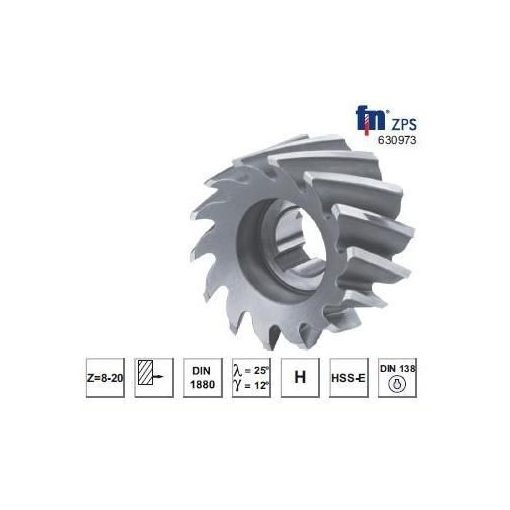 ZPS Homlok-palástmaró H 40x32x16mm z=8 HSS-E 30°