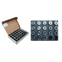   KINTEK Patron készlet tartólapon, ER 25, 14 részes, 3-16mm Menesztő négyszöggel