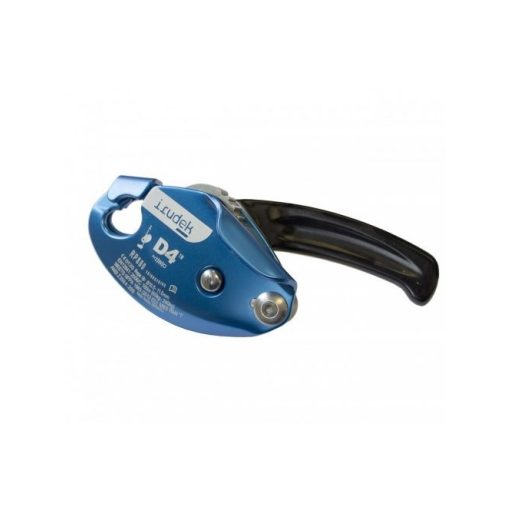 Ereszkedő eszköz Irudek D4 nagy ellenállású, 10,5-11,5mm átmérőjű kötélhez, kék/fekete