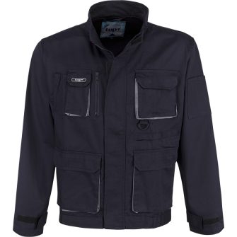 Munkakabát dzsekifazonú, rejtett húzózáras, 8 zseb, derékon hátsó nagy rekesz