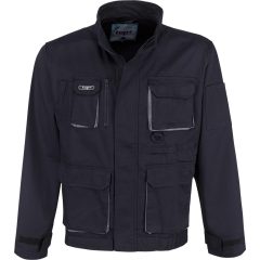  Munkakabát dzseki fazonú rejtett húzózáras nyolc zseb TOP016, sötétkék, 5XL