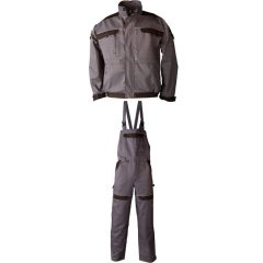   Szett TOP022 munkakabát + TOP024 kantáros nadrág (100%pamut) szürke, S
