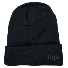   TOP CAP Sapka - Black fekete színben akril klasszikus kötött sapka