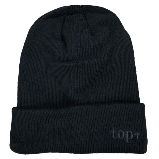 TOP CAP Sapka - Black fekete színben akril klasszikus kötött sapka