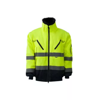 TOP FALCON Fluo Hi-Vis 4 in 1 Pilóta dzseki, 55% pamut, 45% poliészter, 100% PE