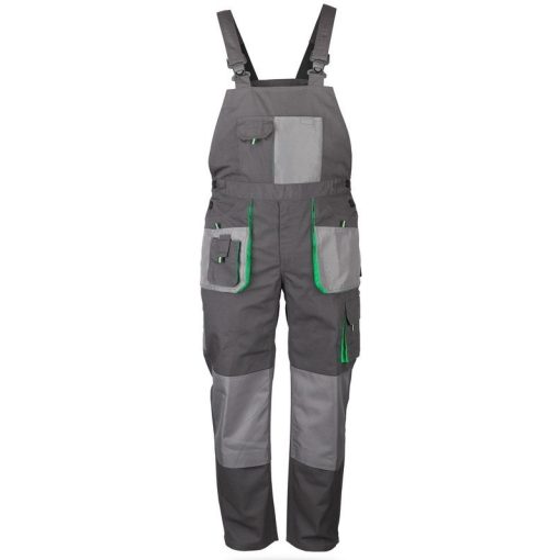 Nadrág kantáros (65%poliészter) TOP GREEN BIBPANTS, szürke, 6XL