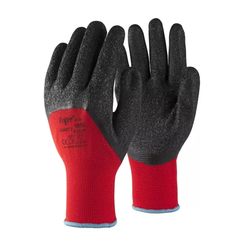 Védőkesztyű TOP HANDY 2 latex mártás piros/fekete 10