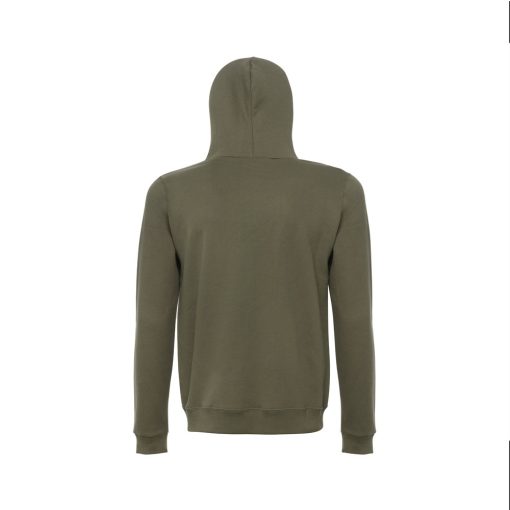 Kapucnis pulóver (ponty mintával) 50% pamut 50% poliészter, military green, 2XL