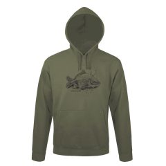   Kapucnis pulóver (ponty mintával) 50% pamut 50% poliészter, military green, M