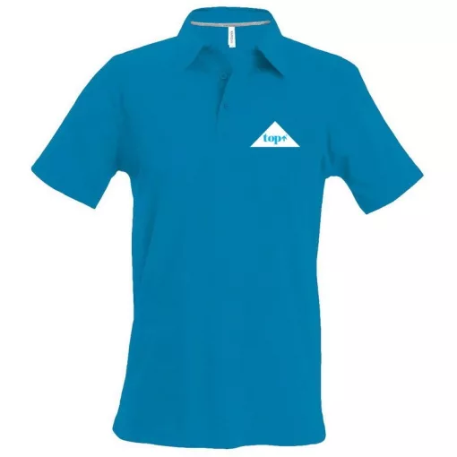 Póló (TOP logóval hímzett) galléros TOP, trópusi kék, 2XL