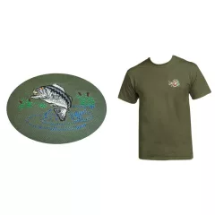 Póló (hal hímzéssel) kereknyakú katonai szín, 4XL