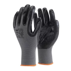   Védőkesztyű nitril lélegző rugalmas TOP LINE-M, fekete/szürke, M