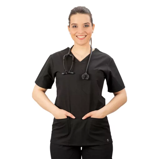 TOP MEDORA női orvosi felső fekete 4XL