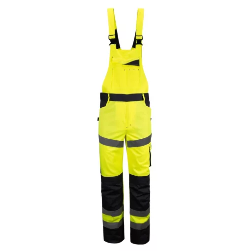 Munkanadrág melles jólláthatósági, 65% poliészter, 35% pamut, fényvisszaverő csíkok, multifunkciós zsebek,fluosárga, 5XL