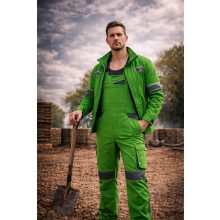 Munkaruha set TOP NOVA kabát és kantáros nadrág, zöld, 2XL
