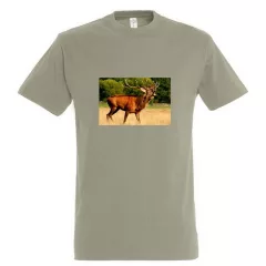   Póló (szarvas fotóval) kereknyakú (100%pamut 190gr/m2) TOP, khaki, 2XL