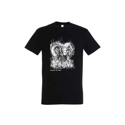 Póló (kos mintával) kereknyakú (100%pamut 190gr/m2) TOP, fekete, 2XL