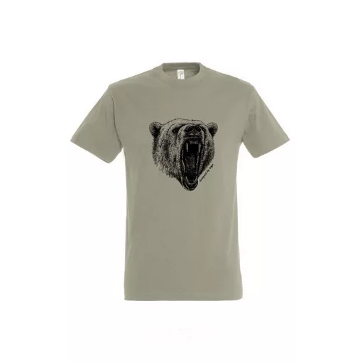 Póló (medve mintával) kereknyakú (100%pamut 190gr/m2) TOP, khaki, 3XL