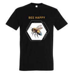   Póló (méhecske mintával Bee Happy) kereknyakú TOP, deep black, 4XL