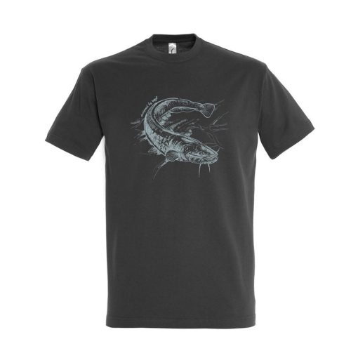 Póló (harcsa mintával) kereknyakú (100%pamut 190gr/m2) TOP, szürke, L