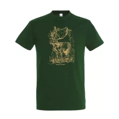   Póló (szarvas mintával) kereknyakú (100%pamut 190gr/m2) TOP, bottle green, S