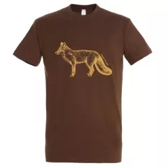   Póló (róka mintával) kereknyakú (100%pamut 190gr/m2) TOP, barna, 3XL
