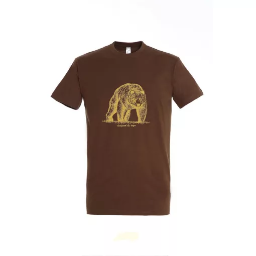 Póló (medve mintával) kereknyakú (100%pamut 190gr/m2) TOP, barna, XL