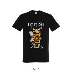   Póló (méhecske mintával Let it Bee) kereknyakú TOP, deep black, XL