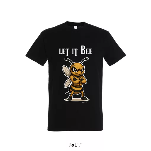 Póló (méhecske mintával Let it Bee) kereknyakú TOP, white, 5XL