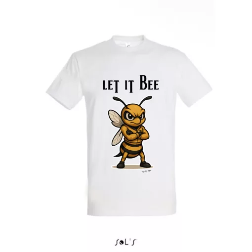 Póló (méhecske mintával Let it Bee) kereknyakú TOP, white, S